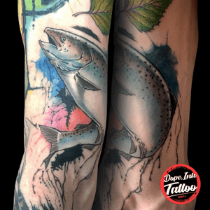 #tattooartist #tattooart #color #colorful #fish #solmon #watercolor #colorsplash 
