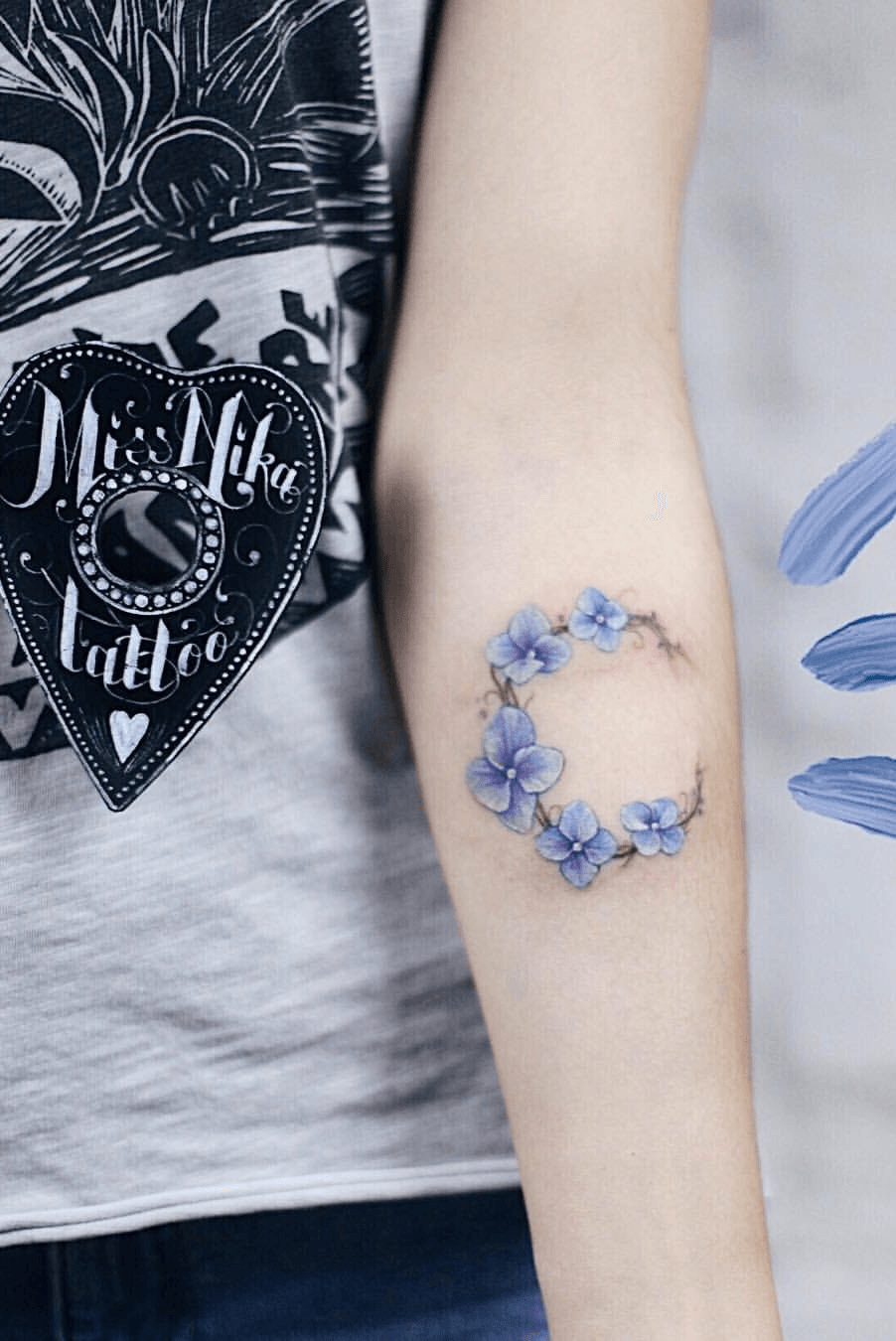 Hydrangea shoulder done at Tear Drop Studio in Ohio  still healing  r tattoo