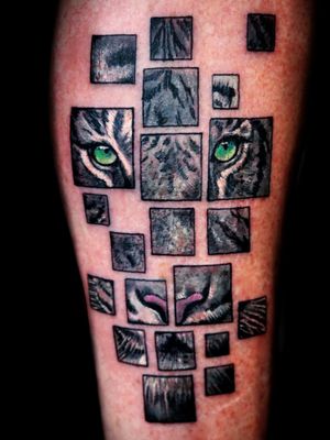 Abstract tiger tattoo..............#tattoo #tattoos #tattooinspiration #ink #inked #tattooed #melbourne #melbournetattooartist #art #inkedgirls #tattooart #colortattoos #tiger #tigertattoo #inspiration