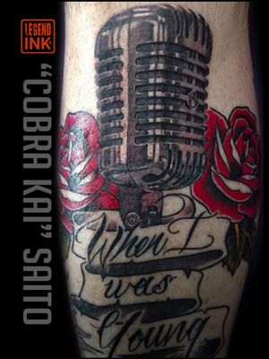 Old school mic by Cobra Kai at Legend Ink Email for appointments CobraKai@Legendink.com