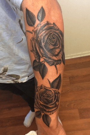 Realistic roses 1 of  my favorite to tattoo