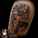 Uno de mis diseños Pide cita y hazte un tatuaje original y único #tattoo #ink #tattoostudio #art #bodyart #tattoodesign #portrait #blackandgrey @evadiez_tattoo