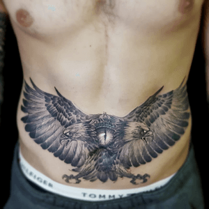Stomac piece - dobleheaded eagle tattoo