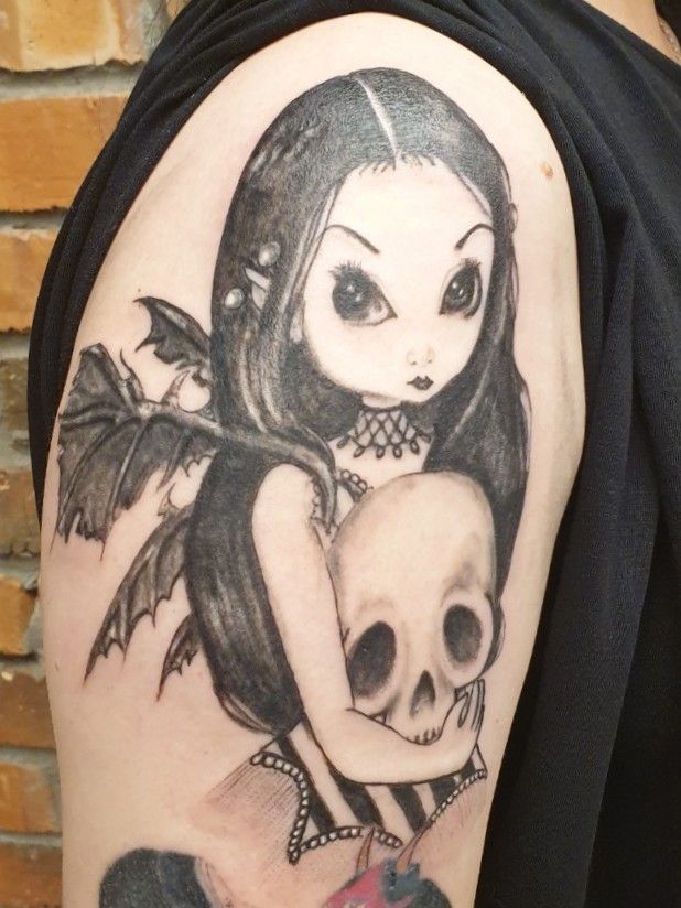 Cute Gothic Fairy Tattoo Design - TattooWoo.com