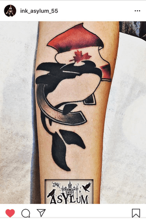 🤩 my tatoo is done! #canada #flag #canadaflag #red #orca #project #passion 