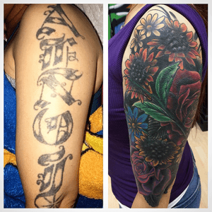Before and after cover-up 