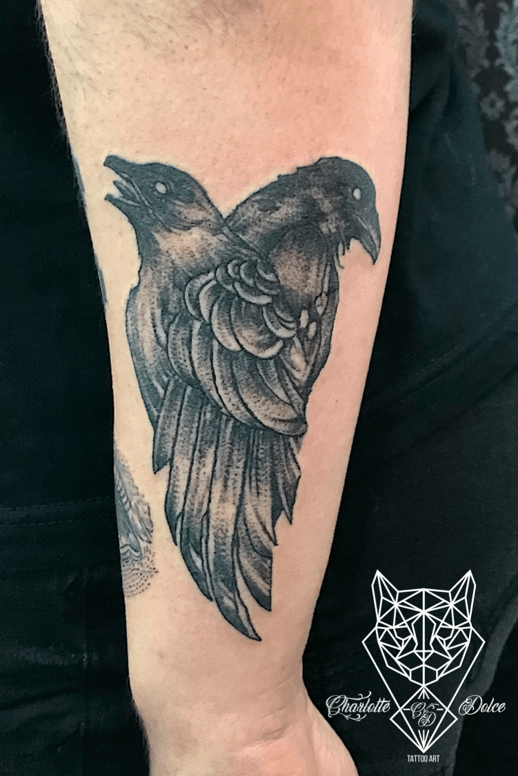 Two crows by Kayla Gilkinson  Skin City St Johns NL Canada  rtattoos
