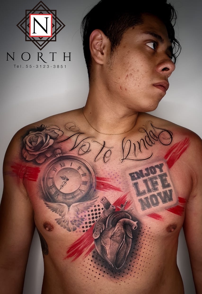 Tattoo uploaded by Northtattoo Corazon cronometro rosa Tattoodo