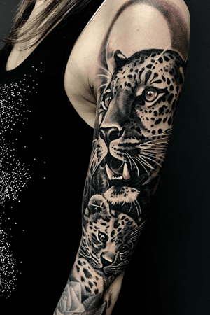 Leopard family tattoo by jammes