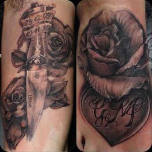 #realism #portrait #realistic #blackandgrey  #photorealism #rose #blade #roses #heart #foottattoo #armtatoo