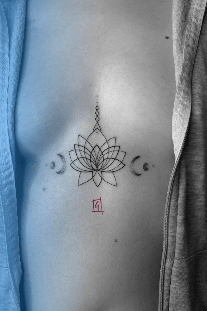 Tattoo uploaded by Giada Tattoo • Lotus #mandala #sternum #lotus #moon •  Tattoodo
