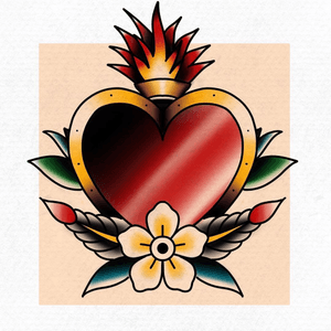 New traditional project #tattoo #draw #digital #traditional #traditionaltattoo #AmericanTraditional #heart #color 