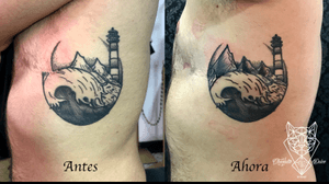 Restauración de tatuaje arruinado en una cirugia.