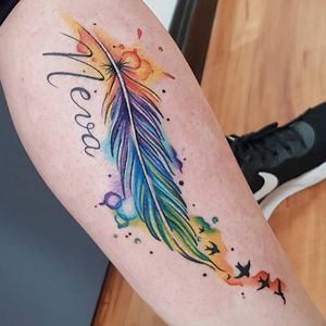 Water colour feather