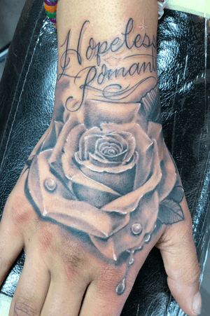 Freehand Black and Grey rose