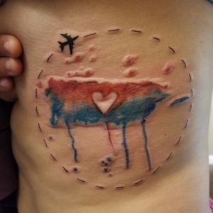 Puerto Rico water color tattoo