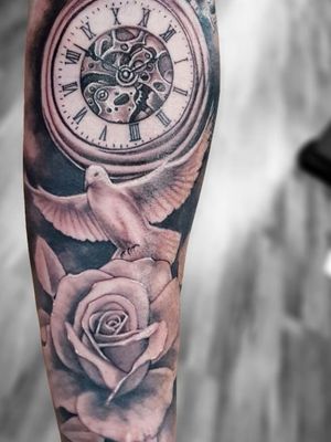 Black and grey rose watch dove