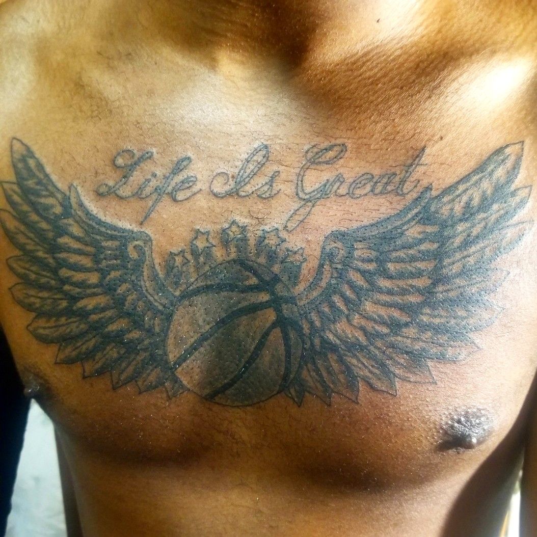 This item is unavailable  Etsy  Basketball tattoos Wings drawing Chest  piece tattoos