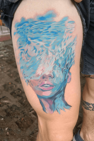 Ocean portrait tattoo 