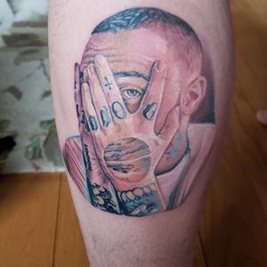 Tattooed a pic of Mac Miller at the Portland tattoo expo. Taylor Thornhill Thanks bro you really helped out by coming with man. 