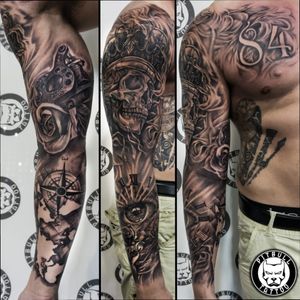 Black & Grey Realistic full arm sleeve tattoo...#realistictattoo #realism #realistic #blackandgrey #blackAndWhite #armsleeve #fullarmsleve #fullArmSleeve #patong #phuket #thailand
