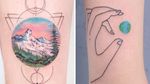 Landscape tattoo on the left by Charming Tattoo and Earth tattoo on the right by Victor Zabuga #VictorZabuga #CharmingTattoo #EarthDaytattoos #EarthDay #Earthtattoo #landscapetattoo #earth #planet #landscape #land #nature