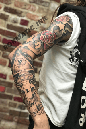 Dope sleeve tattoo by rokmatic_ink