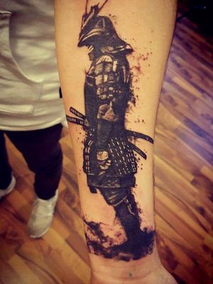 Tattoo by Alejandro Muñoz Leal.Samurai warrior.
