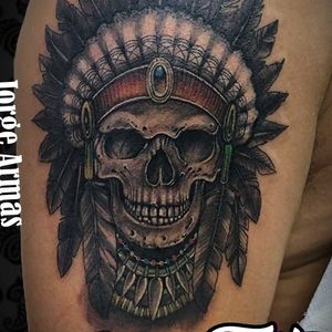 Cráneo con Penacho #skull #skulltattoo #craneo #craneotattoo #penacho #penachotattoo #tattoo #ink #tatuaje #JorgeArmas #tatuadoresmexicanos #tatuadoresveracruzanos