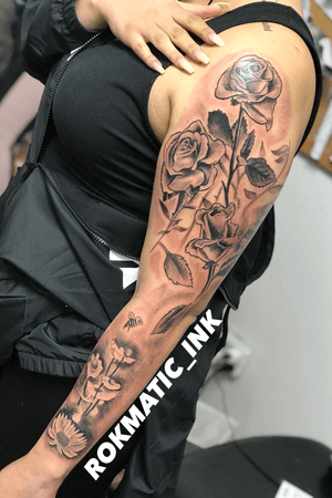 Woman tattoo sleeve by rokmatic_ink