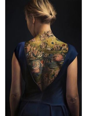 Tattoo painting portrait by Agnieszka Nienartowicz #AgnieszkaNienartowicz #tattoopainting #tattooart #fineart #portraittattoo #paintingtattoo #paintingreproduction