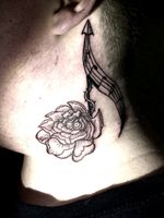 #linework #rose #thorns #favouritesong #musicislife #necktattoo