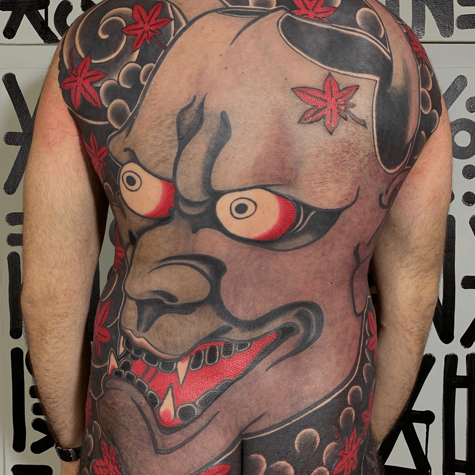 Illustration D'un Masque Oni Devil Foor Tattoos Masque De Démon