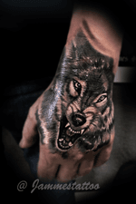 Wolf hand tattoo by jammes 