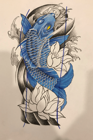 blue koi fish tattoo designs
