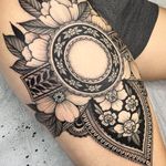 Nature tattoo by Kyle Stacher aka Thief Hands #KyleStacher #ThiefHands #illustrative #linework #nature #organic #fineline #dotwork #flower #leaves #pattern #Ornamental