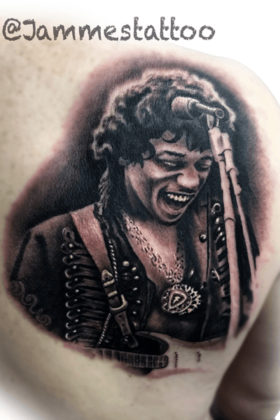 Jimi hendrix portrait tattoo by jammes