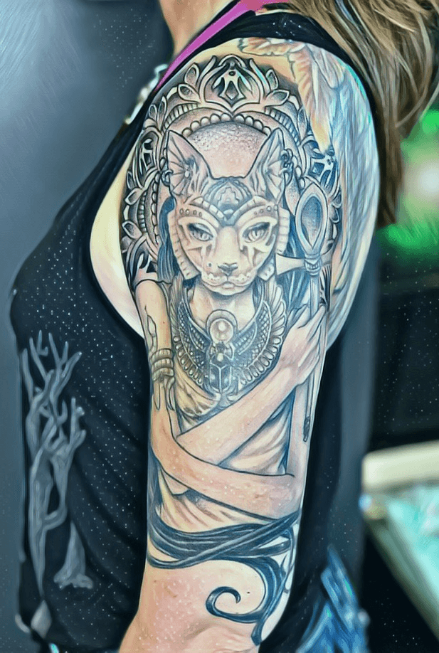 Egyptian Goddess Bast  Egyptian tattoo Egyptian goddess tattoo Bast  tattoo