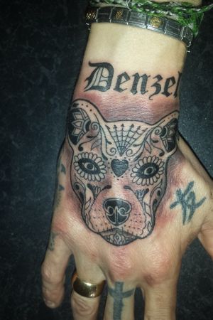 Memorial tattoo for my dog Denzel x