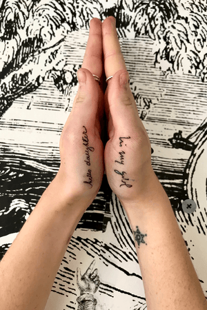 2 little tatts on a dear friend. Still practicing the lettering! 