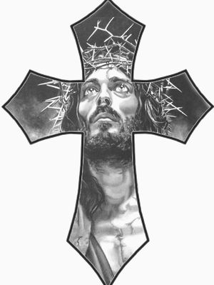 Cross jesus black and grey 