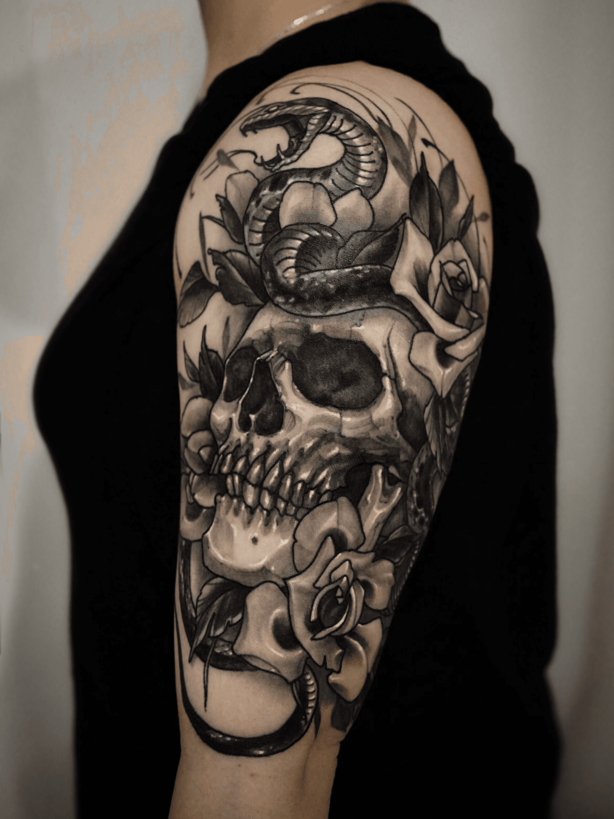 35 Amazing Skull And Snake Tattoos