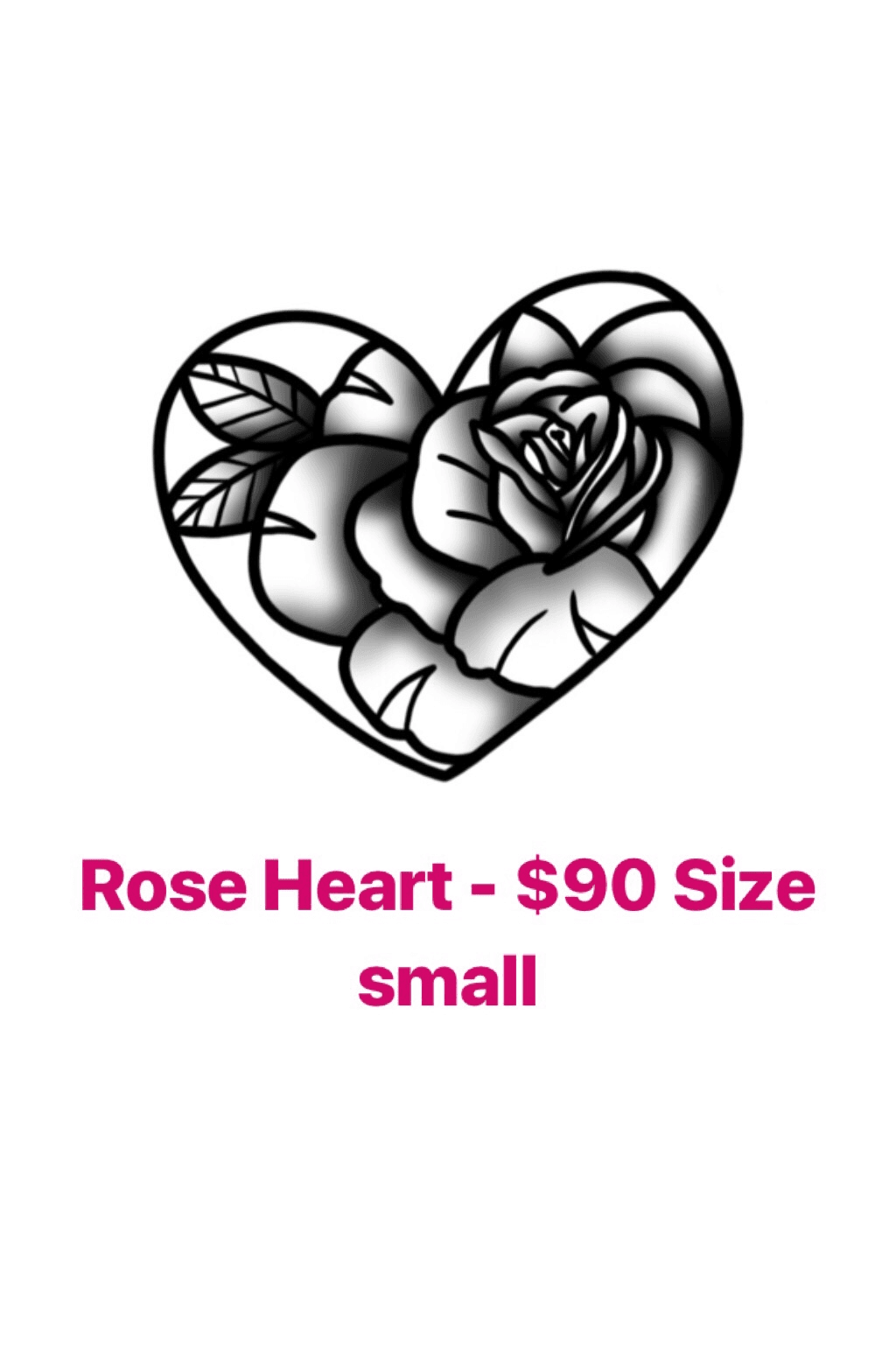 Heart Shaped Rose Tattoo