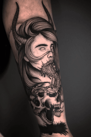 Horror tattoo sucubus