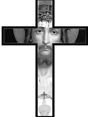 Cross jesus black and grey simple