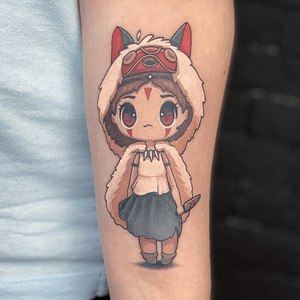 Princess Mononoke 🌿 based on Naomi Lord art. #cute #tattooart #color #tattooartist #anime 