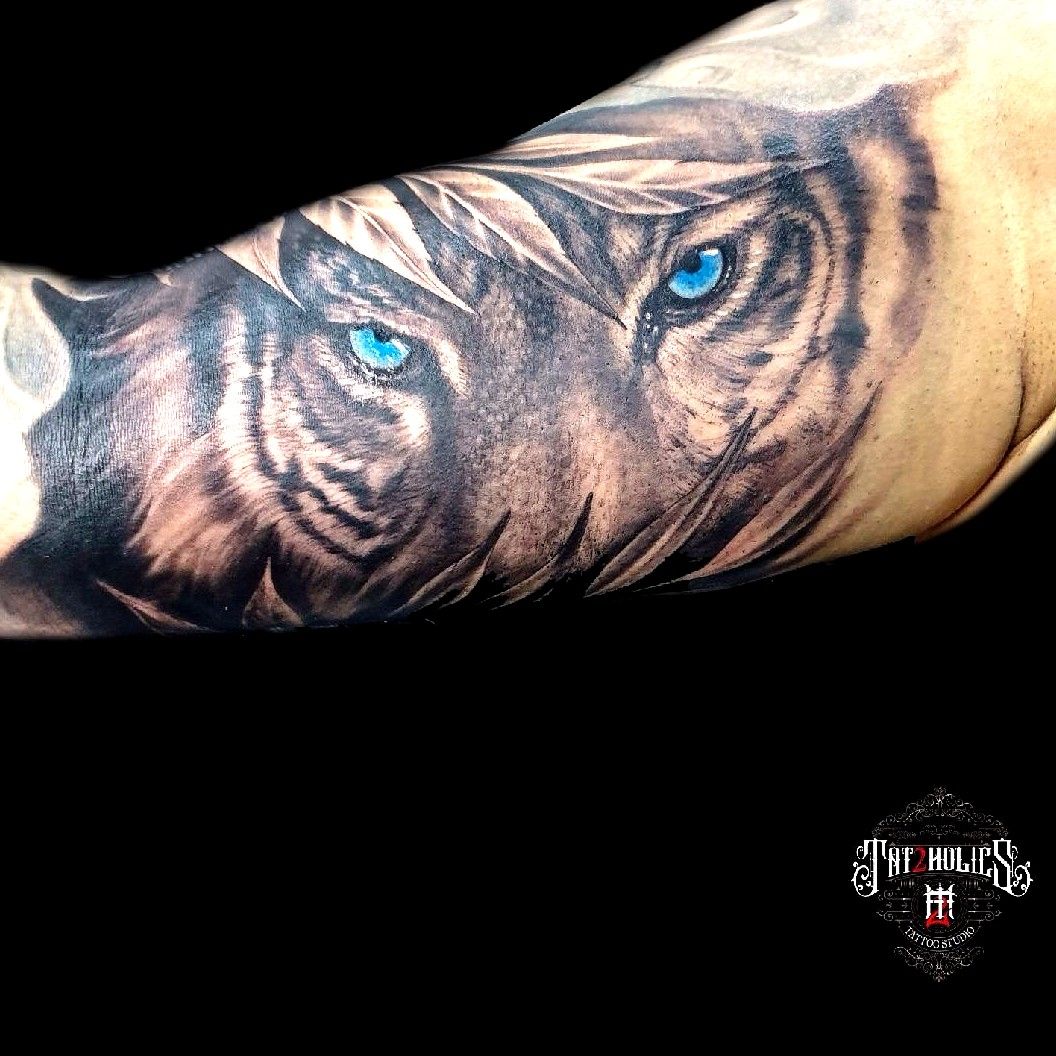 Tattoo uploaded by percy tat2holics • Tiger eyes blue eye. Done by Galina  @Tat2holics #tigereyes #tat2holics • Tattoodo