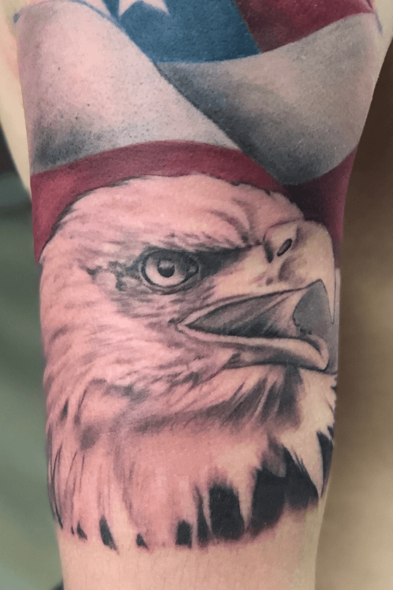 Tattoo Uploaded By Aaron • Eagle And Flag • Tattoodo