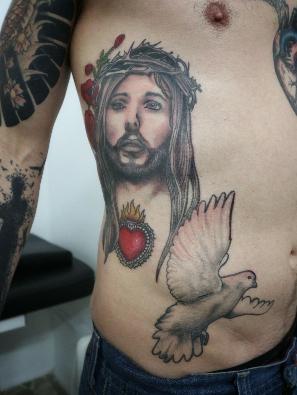 Jesus with Sacred Heart – Tattooed Now !