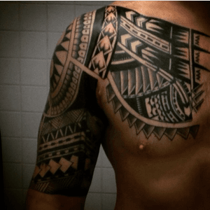 Polynesian chest and hlaf sleeve.